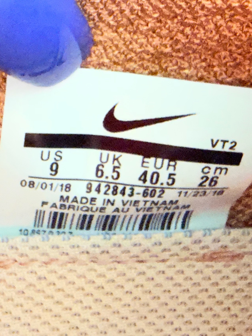 New Nike Air Vapormax Flyknit 2 Rose Gold/Bio-Beige 942843-602 Size 9(W)/7.5(M) - Picture 8 of 9